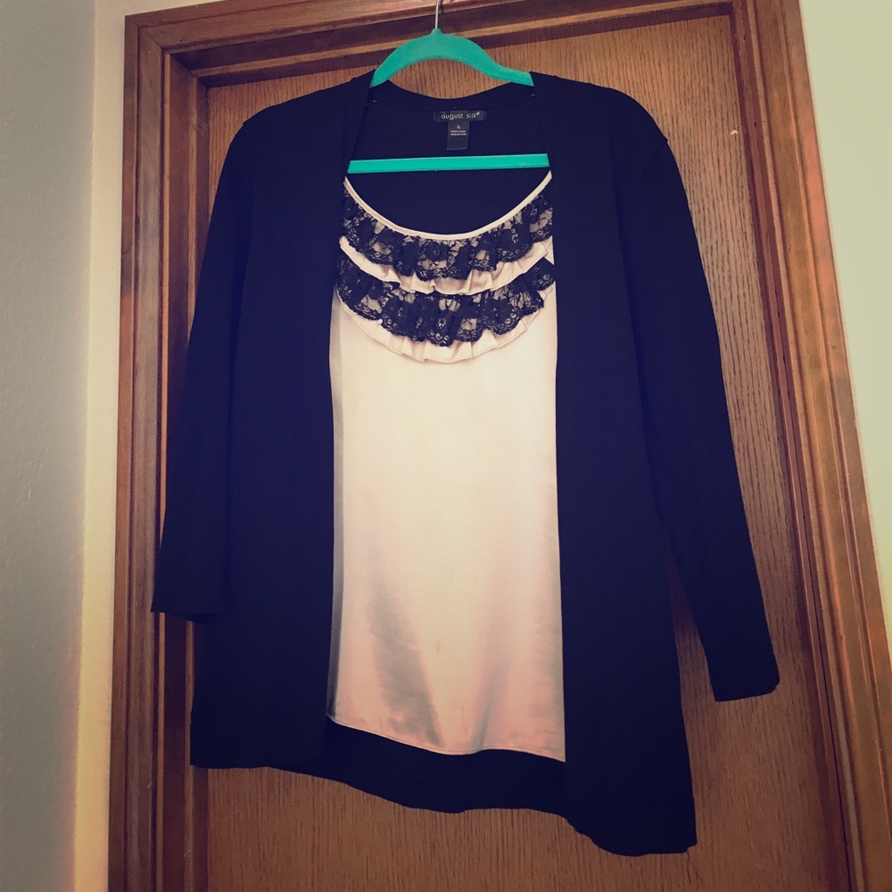August Silk two in one top/cardigan
