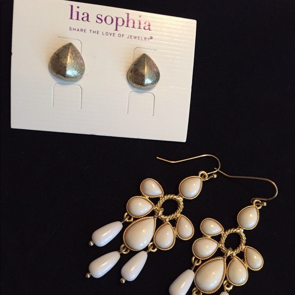 Lia Sophia two sets of earrings