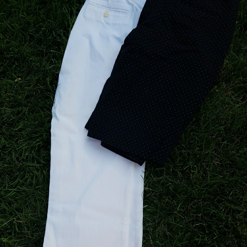 Express pot a dot shorts; Limited white capris