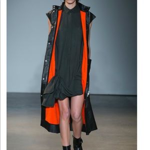 Maison Margiela MM6 faux leather sleeveless coat
