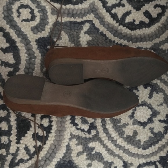 Mossimo, camel color tie up flats! - Picture 2 of 3