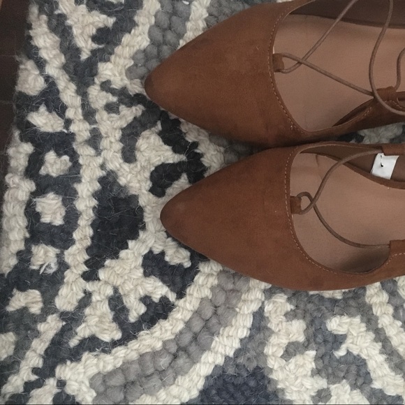 Mossimo, camel color tie up flats! - Picture 3 of 3