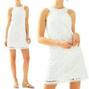 Lilly Pulitzer Resort White Dress Leafy Palm Lace