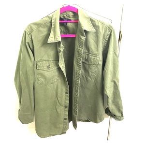 A dark green army jacket from gap