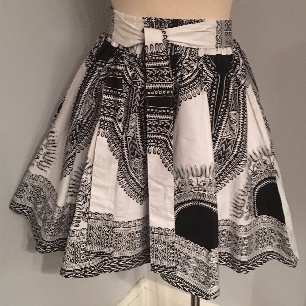 Dashiki Print Short Skirt