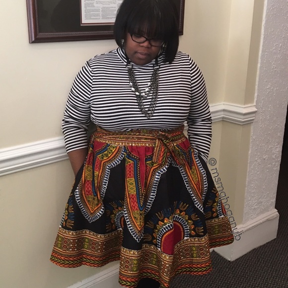 Dashiki Print Short Skirt - Picture 2 of 2