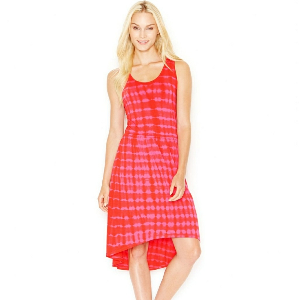 Kensie Tropical Pink Open Back Jersey Dress