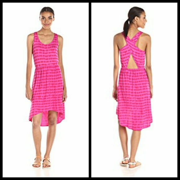 Kensie Tropical Pink Open Back Jersey Dress - Picture 3 of 6