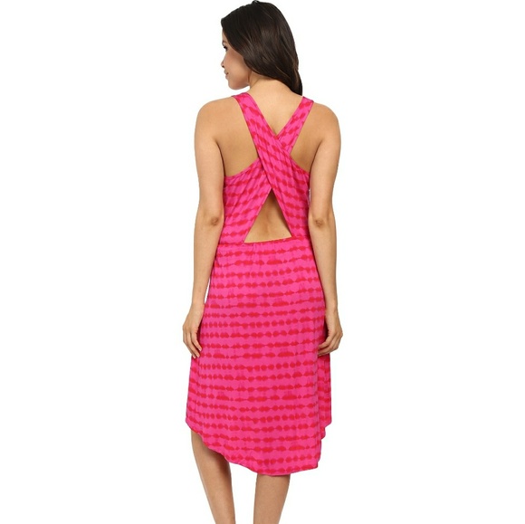 Kensie Tropical Pink Open Back Jersey Dress - Picture 2 of 6