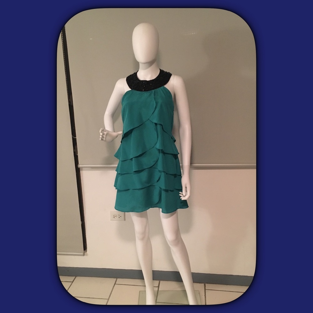 Black and Teal Dress