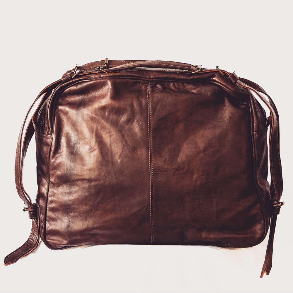 CLOSEOUT SALE Kate ~ Large Boho Leather Suitcase - Picture 4 of 5