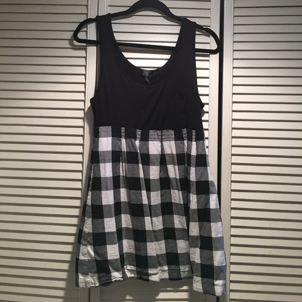 Black & White Checkered Flannel Dress