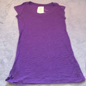 Purple zebra print see through t-shirt