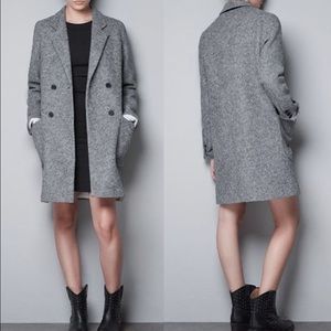 Zara gray boyfriend coat great condition!!!