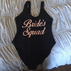 Bride squad one piece swimsuit