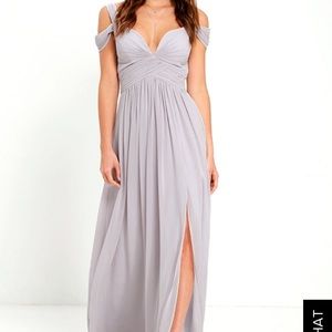 Elegant Grey Floor Length Formal