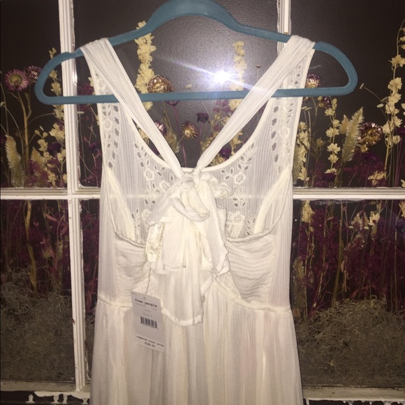 Free People ivory midi maxi dress, sz S - Picture 6 of 8