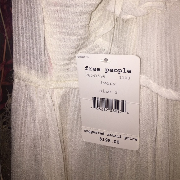 Free People ivory midi maxi dress, sz S - Picture 7 of 8