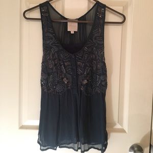 Anthropologie XS Embellished Tank Top