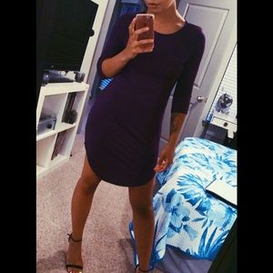 Boohoo Lilly Curved Hem Bodycon Dress