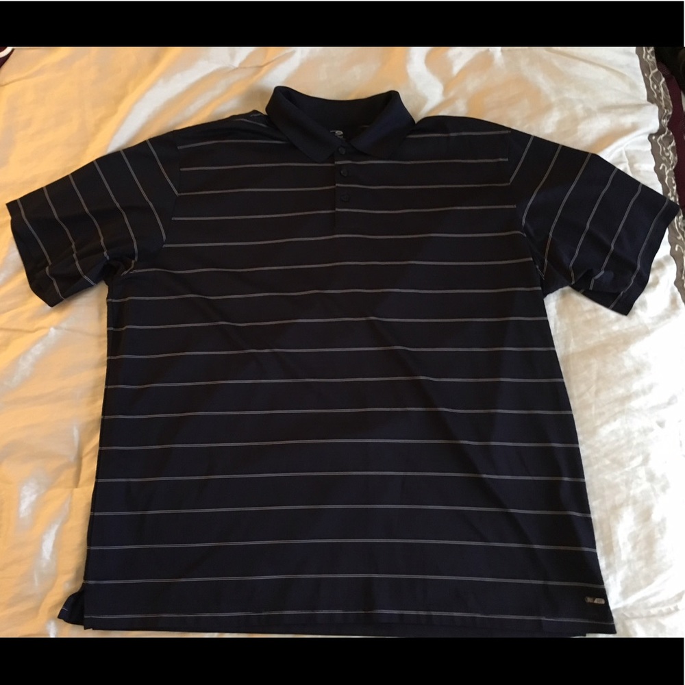 Navy Blue/Black with white stripe golf Polo