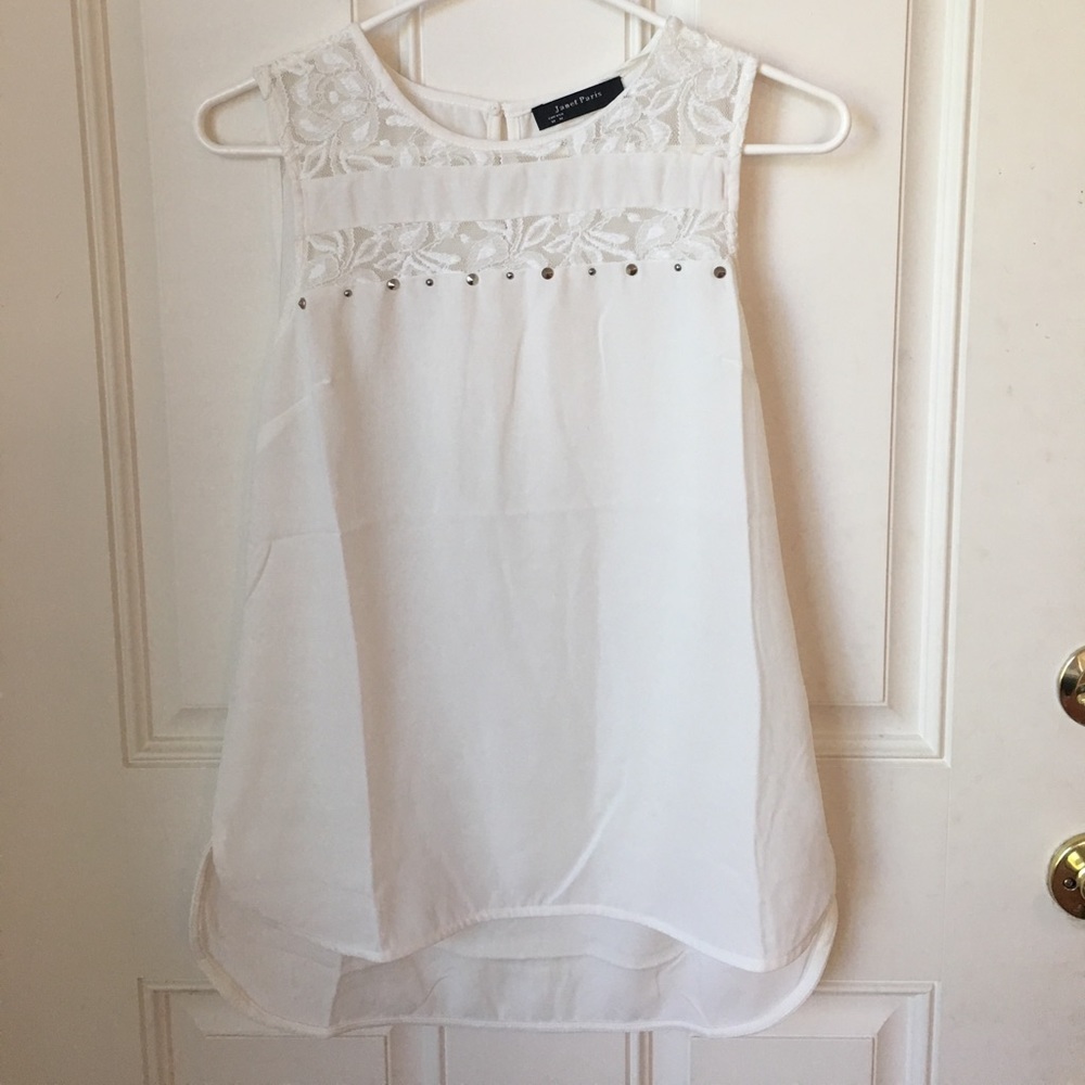 Janet Paris sleeveless blouse medium M white