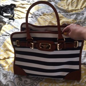 Michael Kors Striped Satchel
