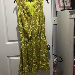 Yellow pink and green dress