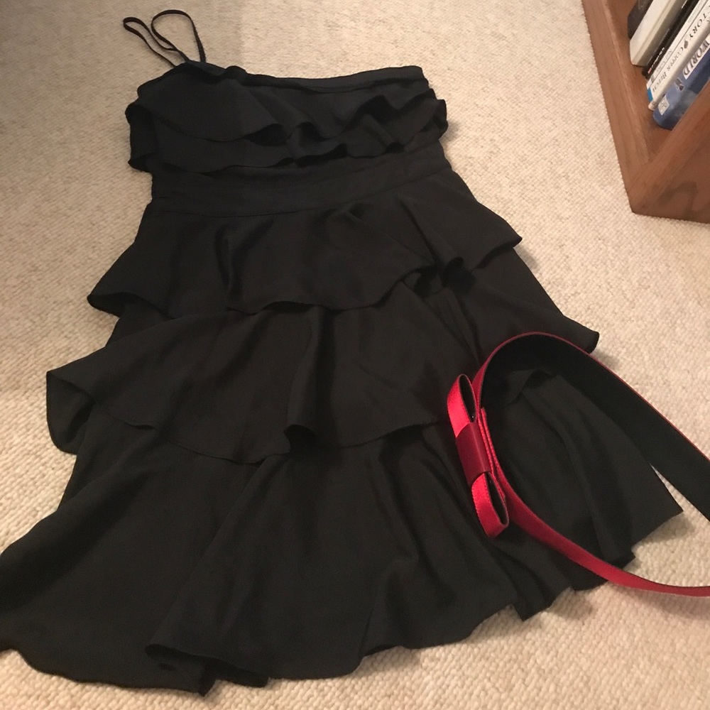 Black ruffled dress