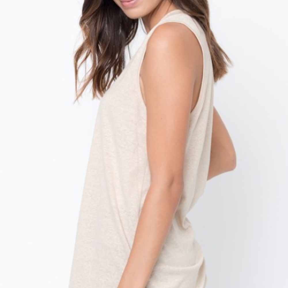 🎉HP🎉! Taupe Round Neckline Tank Top - Picture 2 of 3