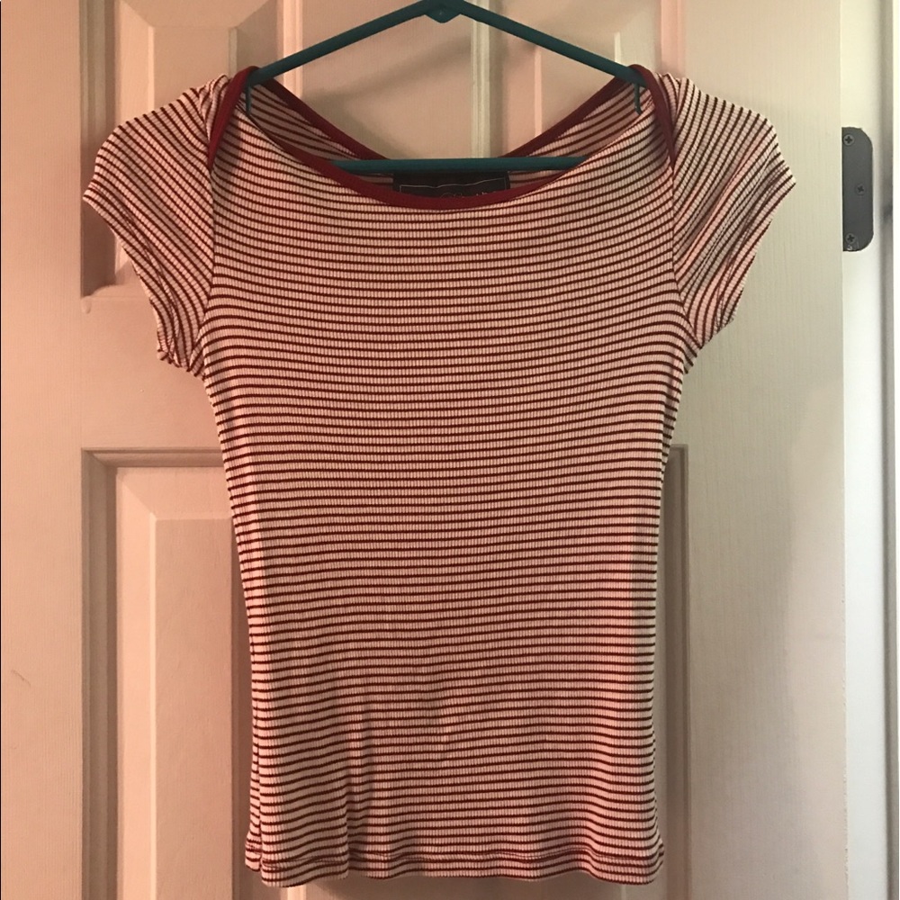 NEVER WORN Red And White Striped Shirt