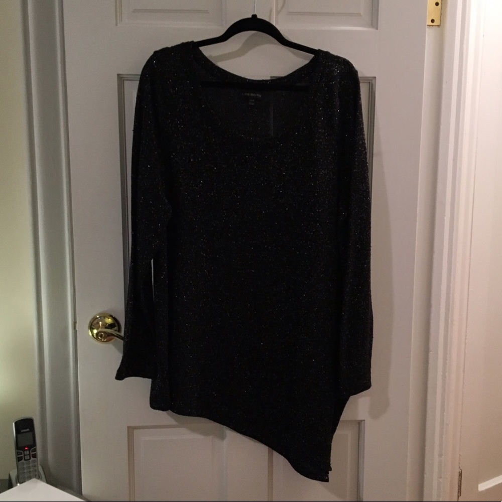 lane bryant asymmetric grey sparkly sweater  22/24