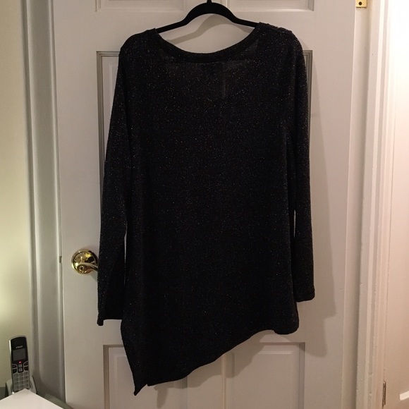 lane bryant asymmetric grey sparkly sweater  22/24 - Picture 2 of 4