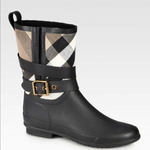 Burberry Holloway Canvas Rain Boot (Short)