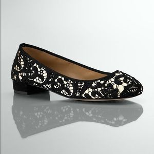 Lace black and cream 1/2" flats from Talbots