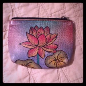 Anuschka coin purse, "oriental lotus pattern.
