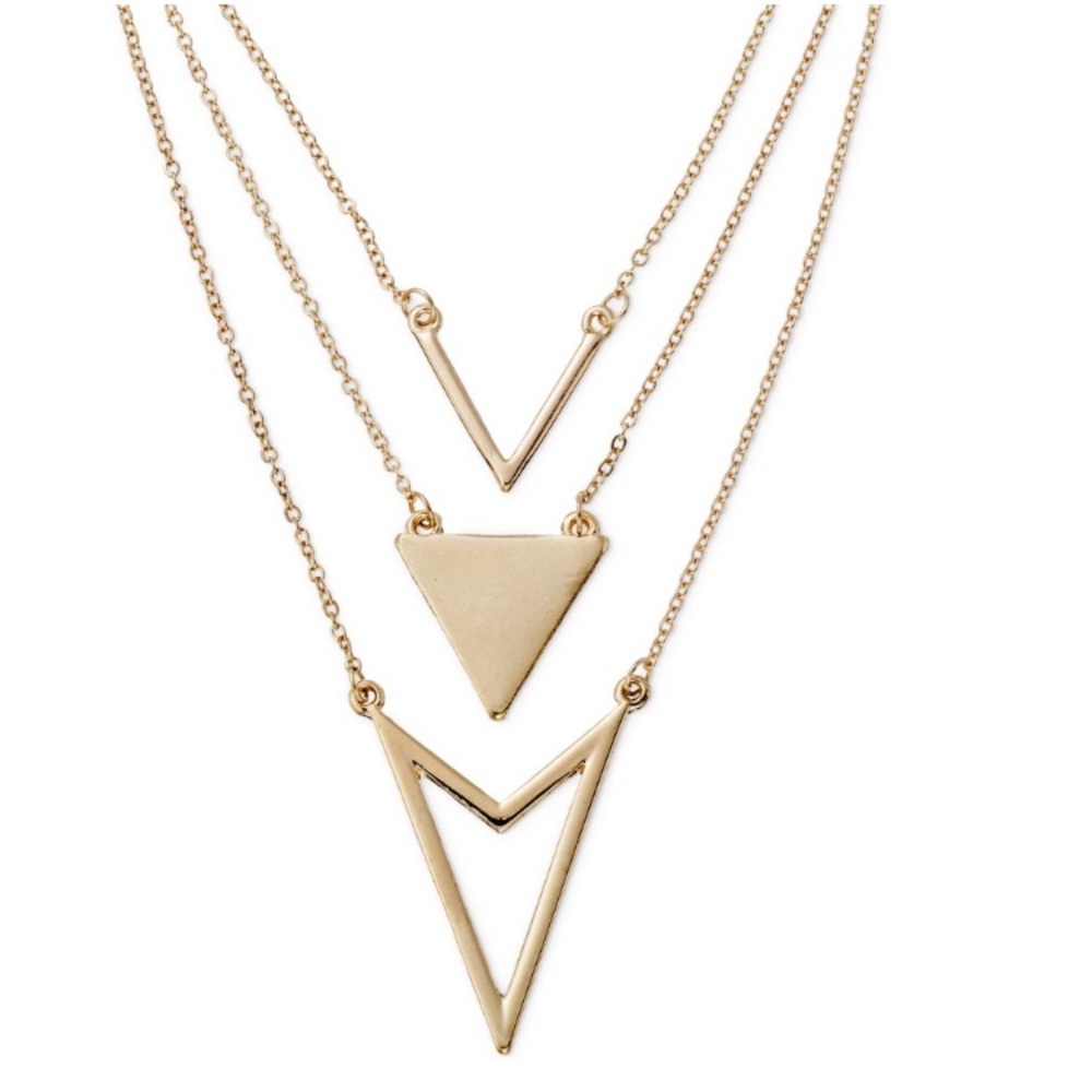 ✨ three tier pendant necklace.