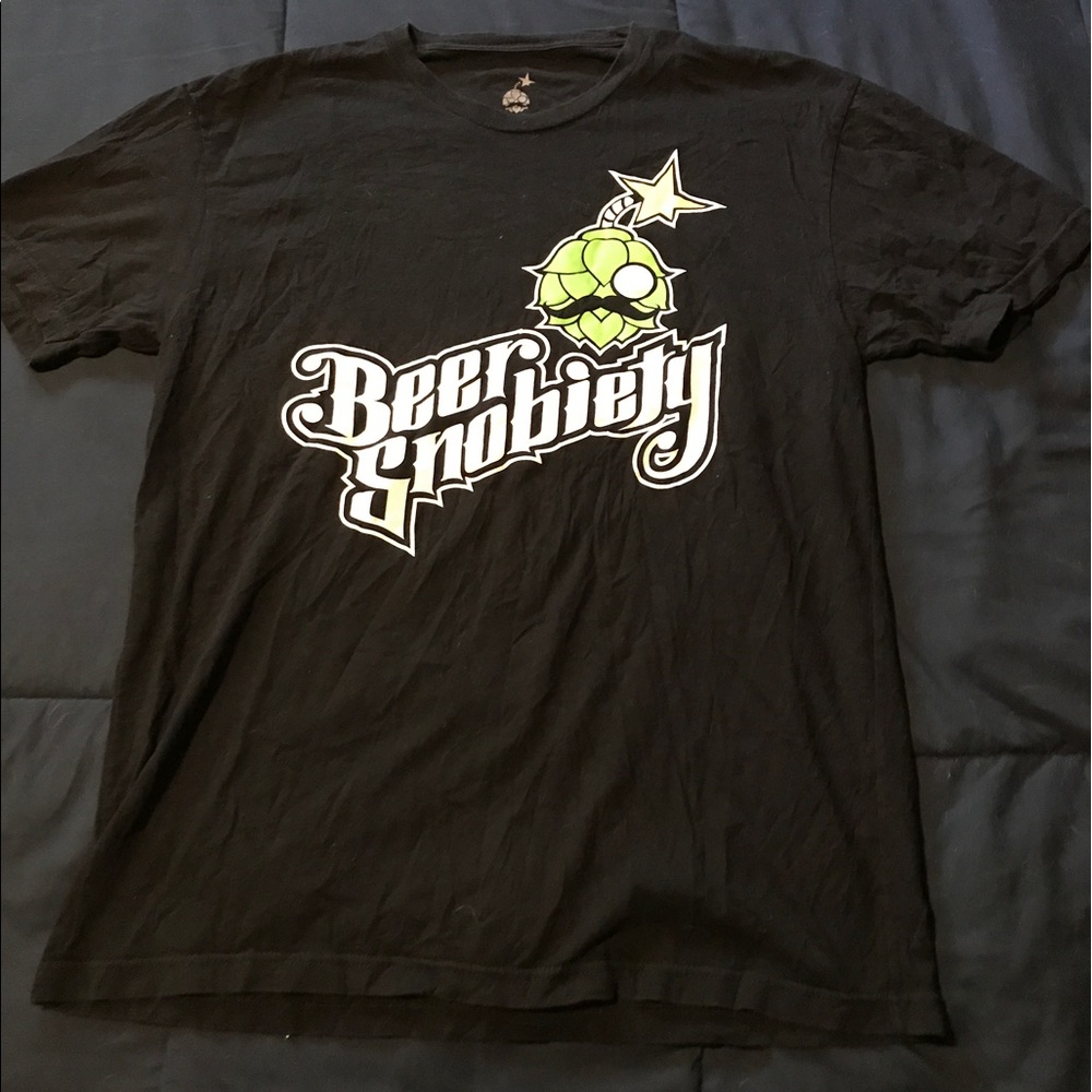Sz L Beer Snobiety Black T-shirt