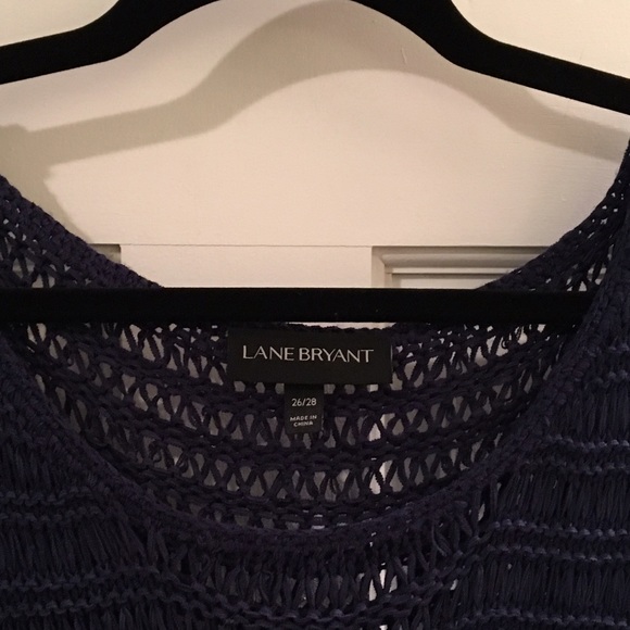 lane bryant blue sweater with fringe 26/28. - Picture 3 of 5