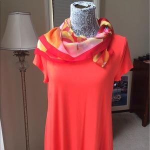 Orange swing dress/scarf. New scarf $10 Dress free