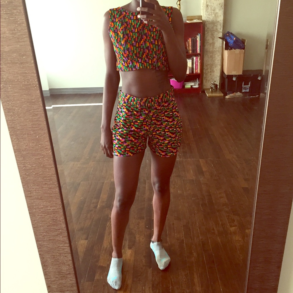 Two piece African print short set