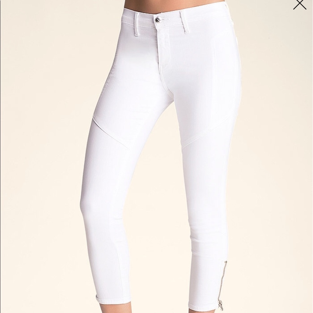 BEBE ANKLE ZIP CROPPED SLIM MOTO