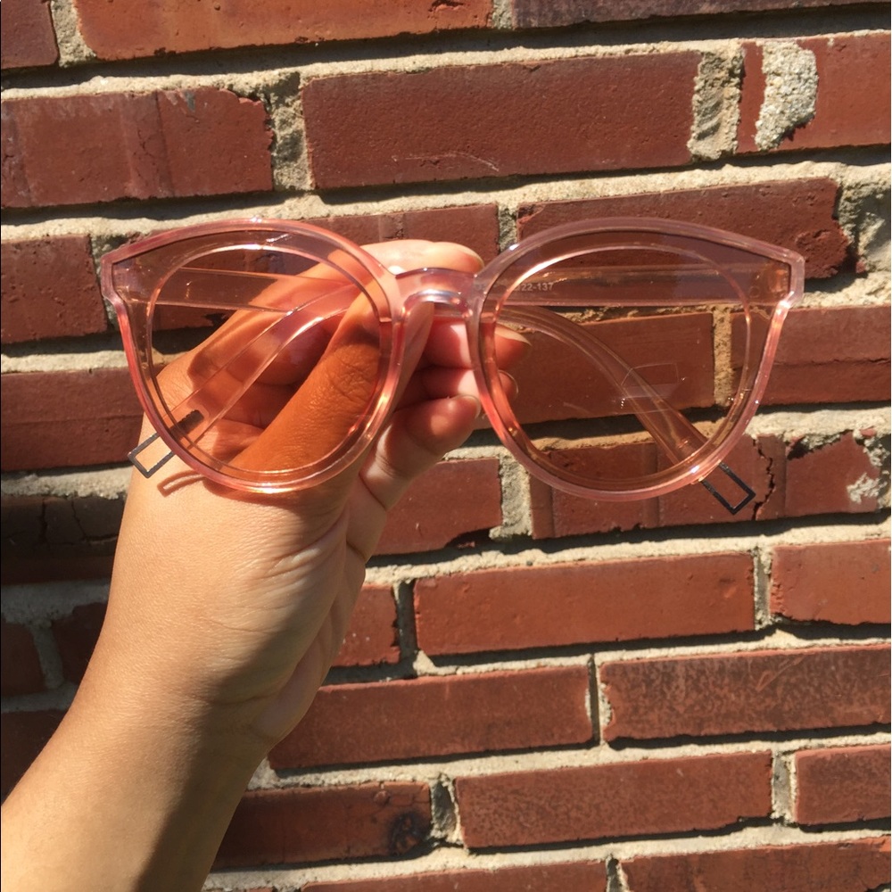 Pink clear transparent sunglasses