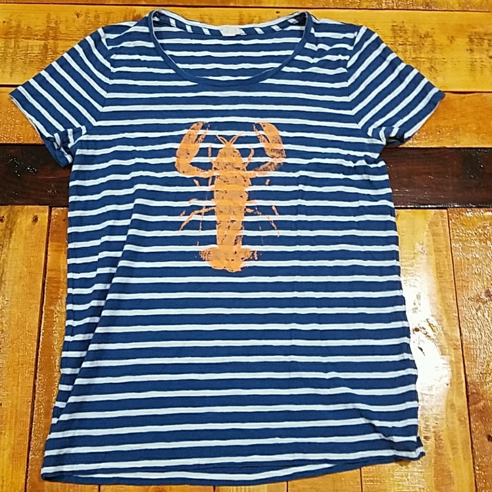 J. Crew Short Sleeve Top with Lobster Design