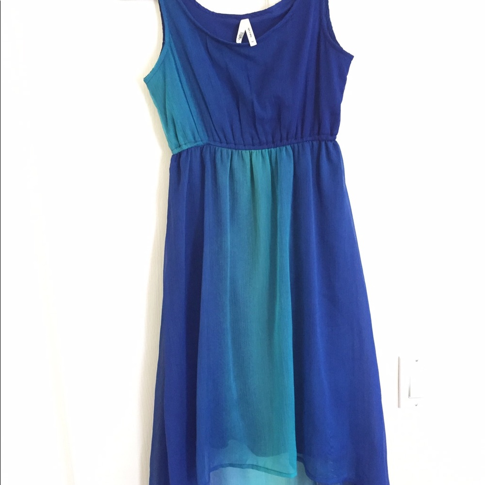 Multicolor Blue Dress (high low)