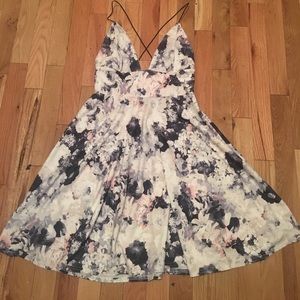 White floral midi dress