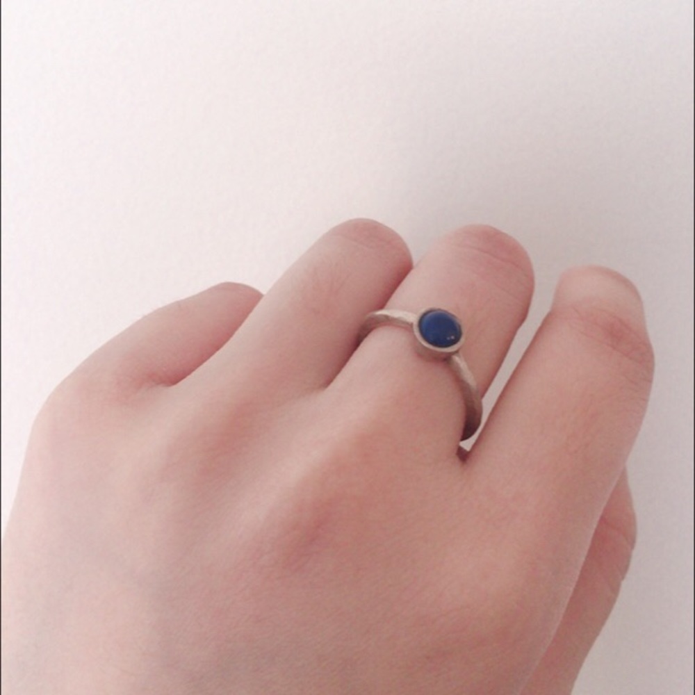 Blue Stone Silver Ring