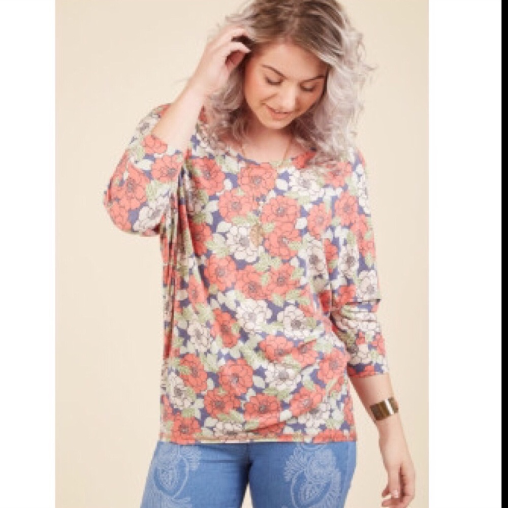 Modcloth Sports Rapport Top in Retro Blossom