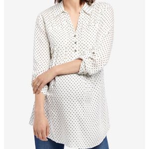 Cream Black-Dot Maternity Blouse
