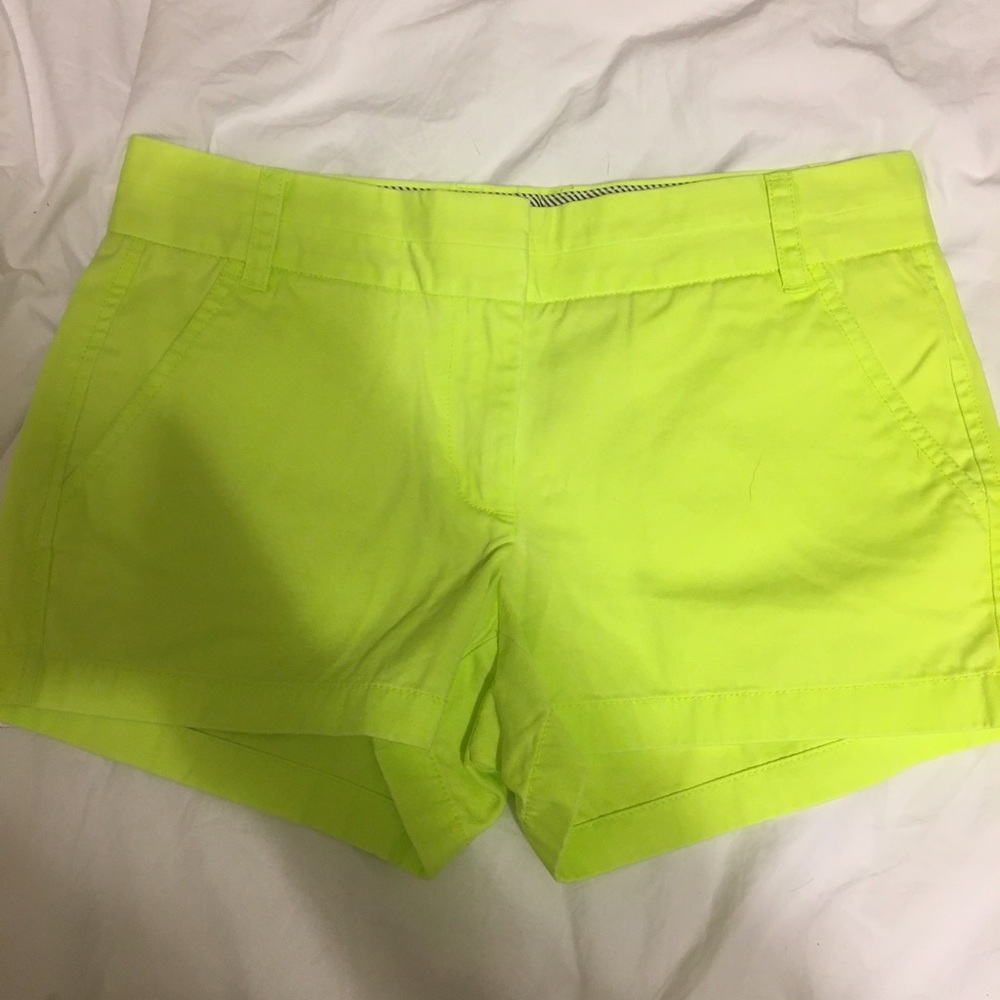 J.Crew Yellow Neon Chino Shorts 3”